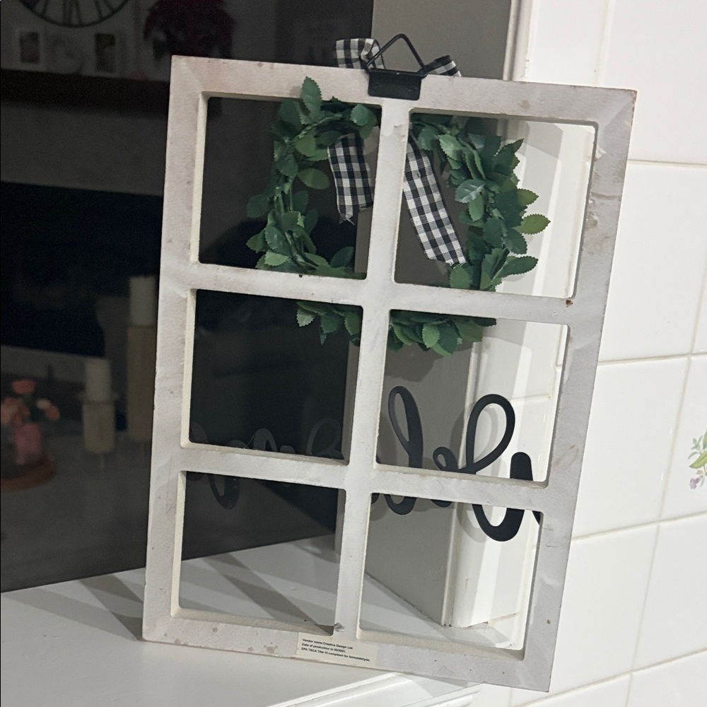 Rustic Welcome Window Frame Decor - Picture 6 of 6